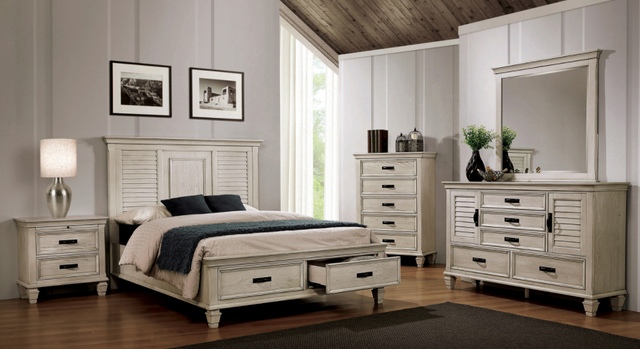 Coaster® Franco 5-Piece White Queen Storage Bedroom Set Antique -0