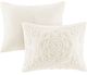 Olliix by Madison Park Ivory Full/Queen Laetitia Tufted Cotton Chenille Medallion Comforter Set-1