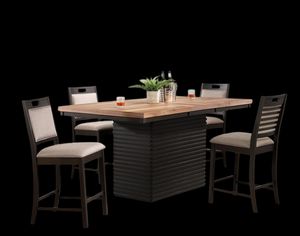 Grainline 5-Piece Dining Set Counter Height Brown