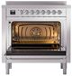 Ilve® Nostalgie II Noblesse 36'' Stainless Steel Pro Style Induction Range with Chrome Trim-2