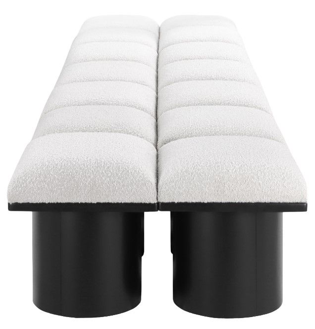 Meridian Furniture Pavilion 14-Piece Cream/Black 109" Modular Bench Set-2