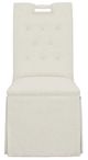 Fairfield® Customizable Entree Dining Pull Tall Back Skirted Dining Chair with Linen Legs and Buttons-1