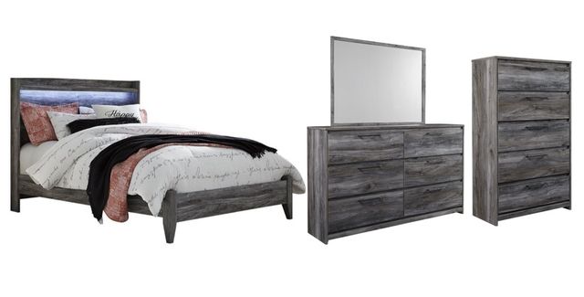 Signature Design by Ashley® Baystorm 4-Piece Gray Queen Panel Bed Set-0