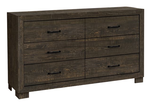 Monarch Specialties Inc. Rustic Oak 6-Drawer Dresser-0