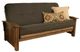 Kodiak Furniture Washington Linen Charcoal/Rustic Walnut Full Futon with Mattress-0