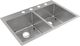 Elkay Crosstown® 3-Piece Polished Satin 33" x 22" x 9" 4-Hole Equal Double Bowl Dual Mount Sink Set-0