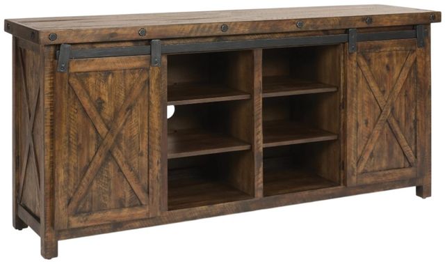 Flexsteel® Carpenter Black/Rustic Brown Entertainment Base-1