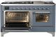 Ilve® Majestic III 60" Blue Gray Pro Style Dual Fuel Natural Gas Range with Triple Glass Door and Chrome Trim-3