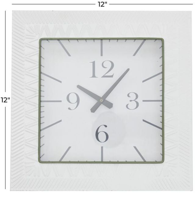 Deco Marche White Square Wall Clock-3