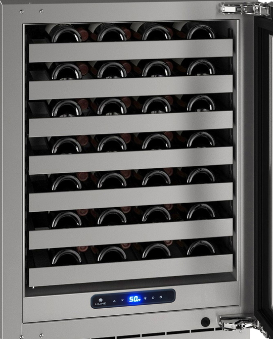 U-Line 5 Class Collection 24” 5.2 Cu. Ft. Panel Ready Wine Cooler with Reversible Hinge Glass Door-1