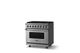 Viking® 5 Series 36" Stainless Steel Pro Style Dual Fuel (NG) Range with Polished Chrome Trim-2