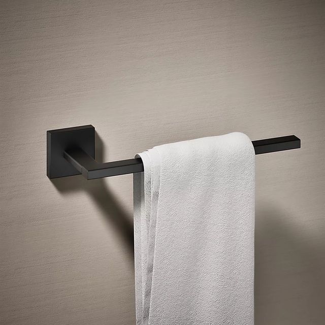 KOHLER® Square Matte Black Towel Arm-1