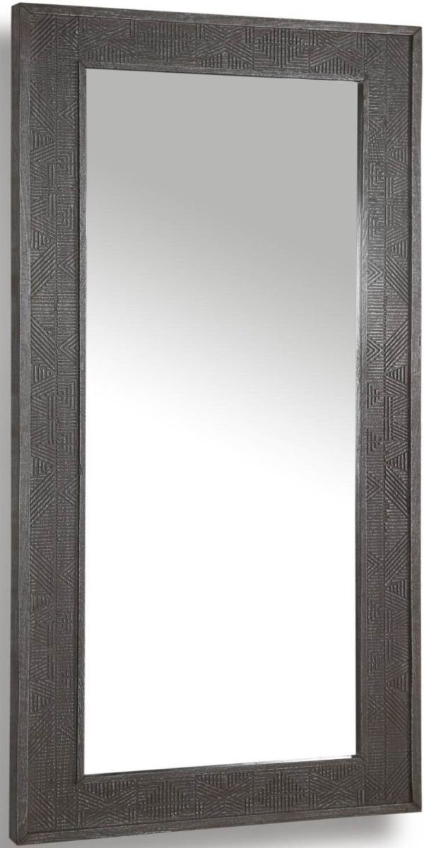 Parker House® Crossings Serengeti Sandblasted Fossil Grey Floor Mirror-0