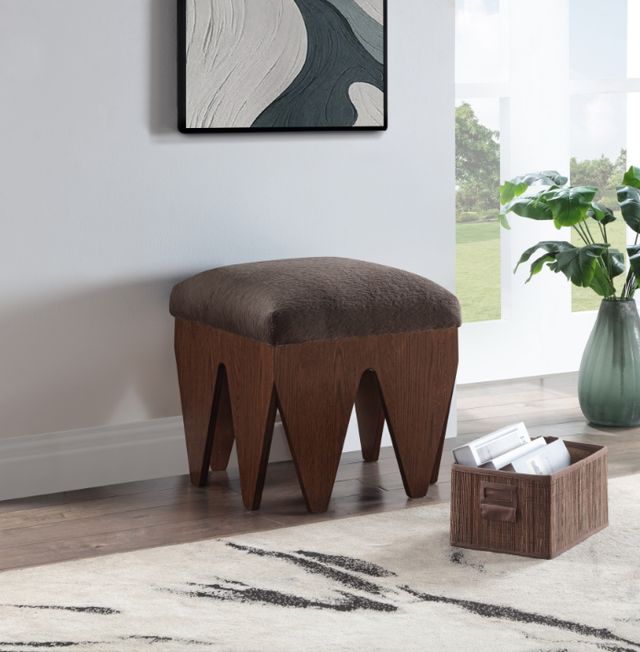 Meridian Furniture Altair Brown/Walnut Upholstered Bench-4