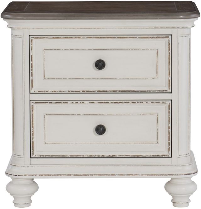 Homelegance® Baylesford Antique White/Brown-Gray Nightstand-2