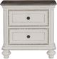 Homelegance® Baylesford Antique White/Brown-Gray Nightstand-2