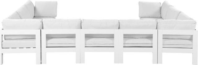 Meridian Furniture Nizuc 9-Piece White Outdoor Patio Modular Sectional Set-1
