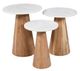 Jofran Inc. Nolan 3-Piece White Top Table with Natural Base Set-0