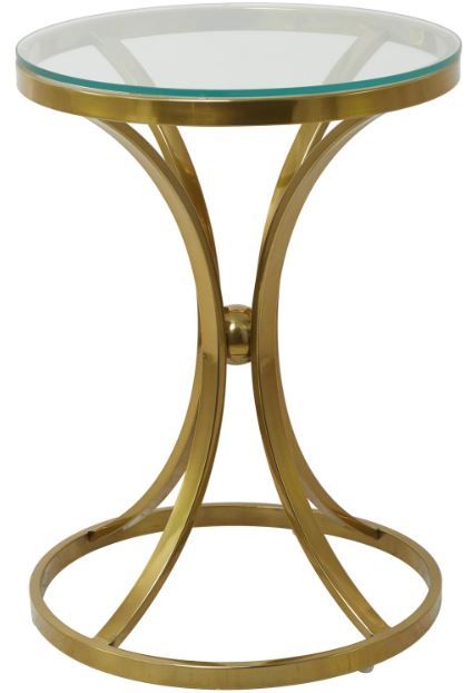 Deco Marche U Select Clear Accent Table with Gold Base-1