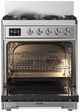 Ilve® Majestic III 30" Stainless Steel Pro Style Dual Fuel Natural Gas Range with 5 Black Brass Burners and Chrome Trim-1