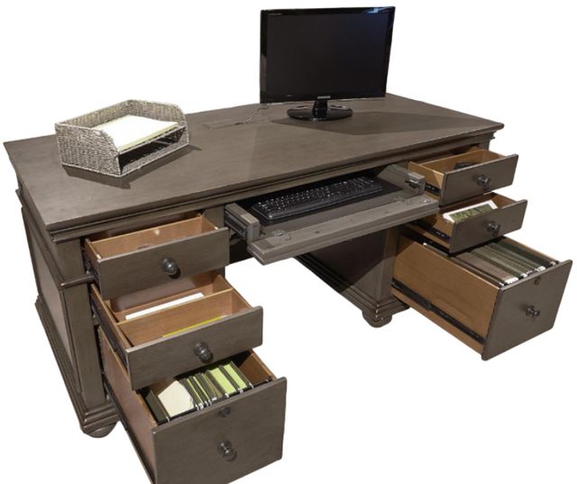 aspenhome® Oxford Peppercorn 66" Executive Desk-3