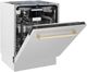 ZLINE Autograph Edition 24" Stainless Steel Built In Dishwasher with Polished Gold Handle-3