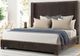 Bernards Milo Brown Pleated Upholstered Queen Panel Bed-0