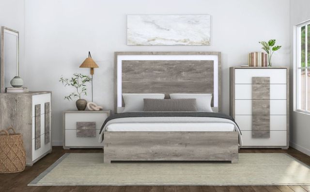 Elements International San Matteo Dual Tone King Panel Bed-2