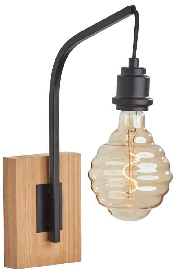Adesso® Wren Black/Natural Wall Lamp-0