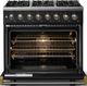 Viking® 5 Series 36" Onyx Pro Style Dual Fuel (LP) Range with Brushed Brass Trim-1
