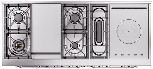 Ilve® Nostalgie II Series 60" Stainless Steel Pro Style Dual Fuel Range-2