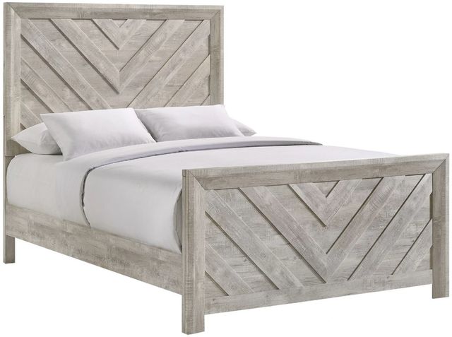 Elements International Ellen Ash White Full Panel Bed-0