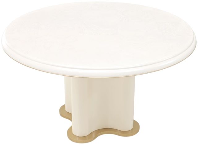 Michael Amini® La Terrazza Creamy Pearl Round Dining Table-1