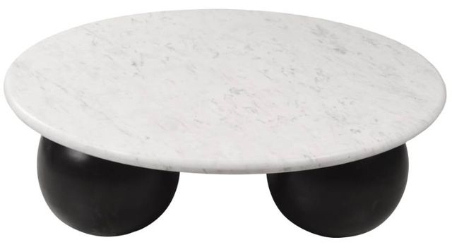 Meridian Furniture Treviso White Coffee Table with Black Base-2