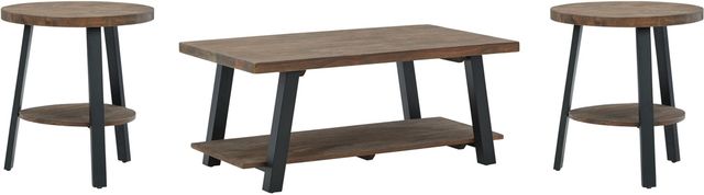 Signature Design by Ashley® Chanzen 3 Piece Brown/Black Living Room Table Set-0