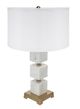 A & B Home Gold/White Marble Cube Table Lamp-0