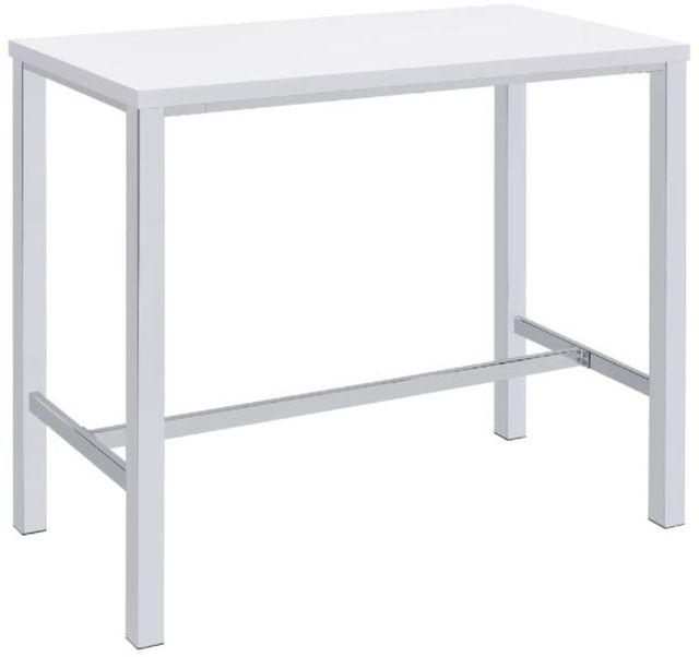 Coaster® Natividad 5-Piece White High Gloss/Chrome Bar Set-1