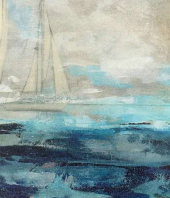 Stylecraft Into the Distance Beige/Blue-Green/Dark Blue/Gray/Off-White Wall Art -1