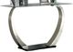 Furniture of America® Roxo Tempered Glass Sofa Table with Satin Plated Base-0