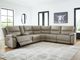Signature Design by Ashley® Narwhal Place 6-Piece Pebble Curved Power Reclining Sectional with with Storage Console-5