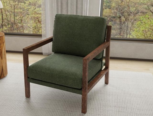 International Furniture Direct Milan Brown/Olive Arm Chair-2