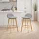 Armen Living Vera 6-Piece Brown/Stone Gray Barstool Set-1