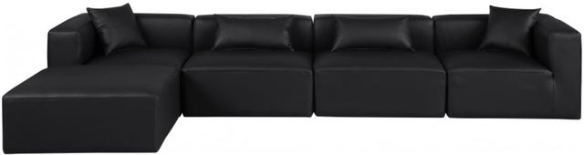 Meridian Furniture Cube 5-Piece Black Modular Sectional with Ottoman-2
