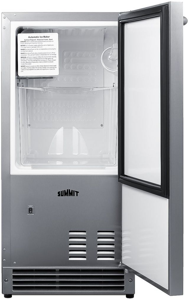 Summit® 15" 25 lb. Stainless Steel Ice Maker-1