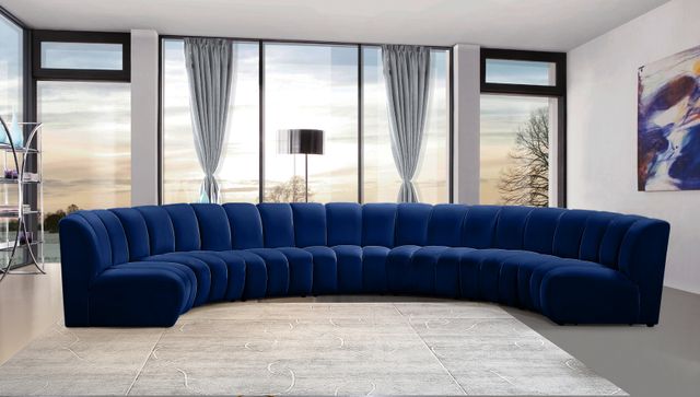 Meridian Furniture Infinity 7-Piece Navy Velvet Modular Sectional-1