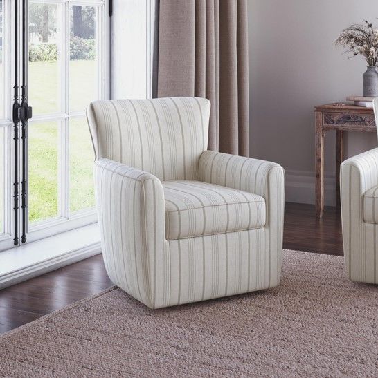 Jofran Inc. Blakely Beige Swivel Accent Chair-1