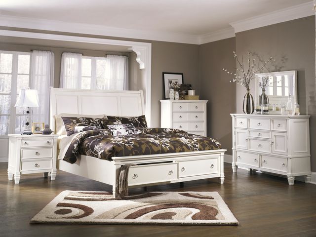 Millennium® By Ashley® Prentice White Queen Sleigh Headboard-4