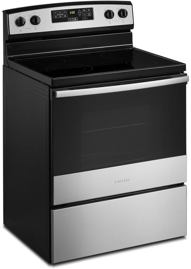 Amana® 30" Stainless Steel Freestanding Electric Range with Extra-Large Oven Window-2