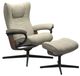Stressless® by Ekornes® Customizable Wing Large Manual Recliner and Ottoman with Cross Base-0