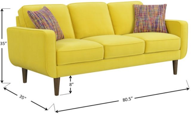 Emerald Home Jax Sunshine Sofa with Two Pillow-2